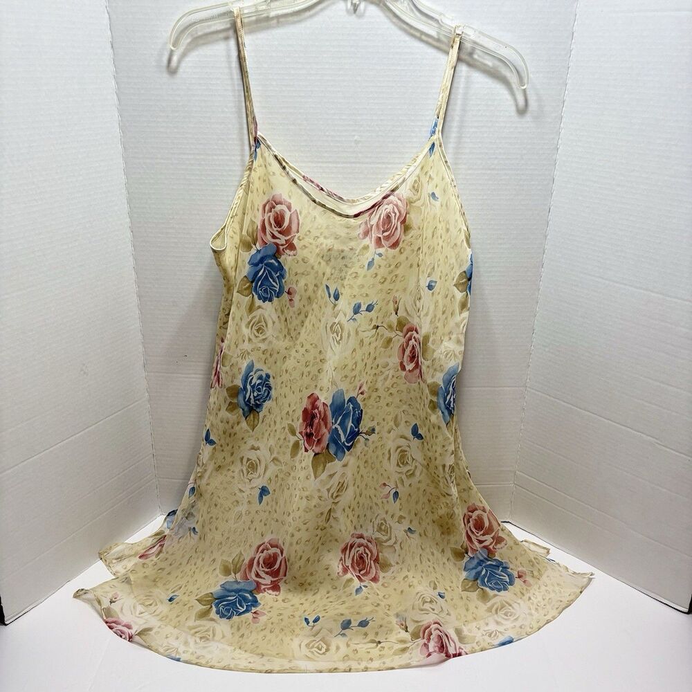 Vintage Maidenform Floral Slip Dress Chemise XL Coquette Y2K